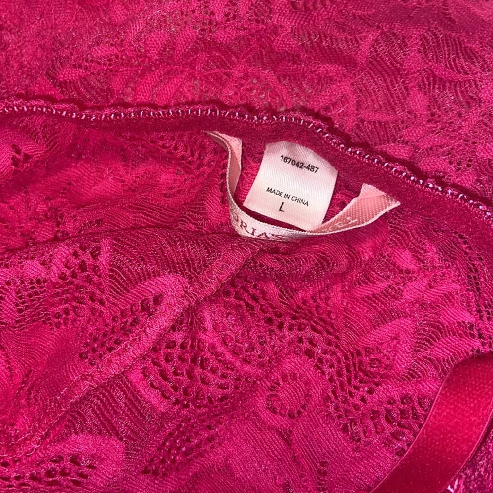 VS Victoria’s Secret pink slip floral size L large like new nighty night dress - Picture 7 of 9